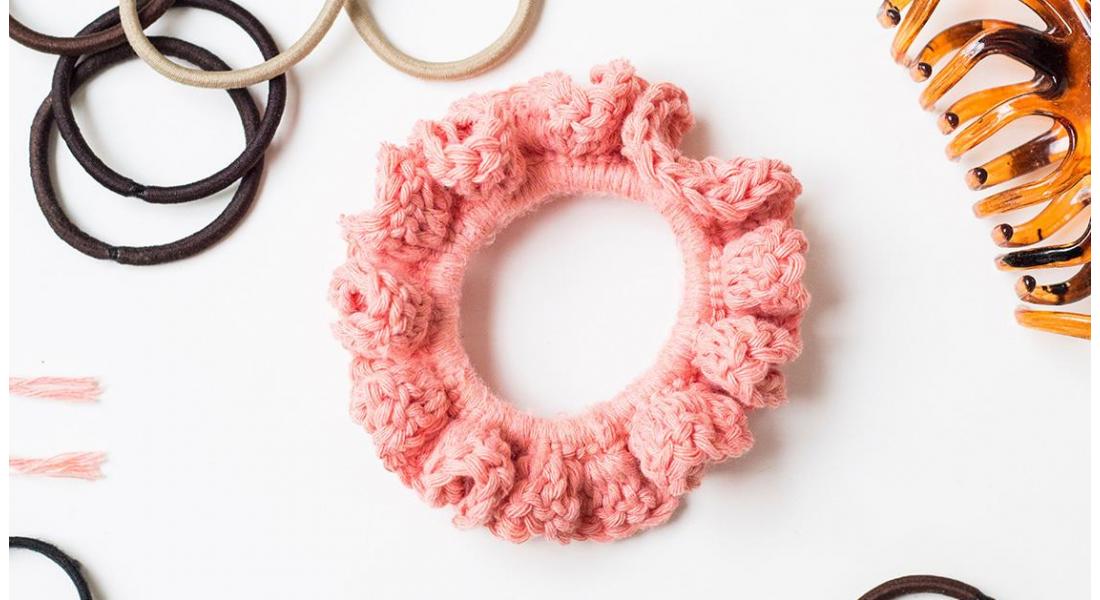 Do-it-yourself crochet hair scrunchies