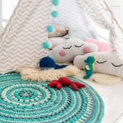 DIY Crochet Island Rug Kit RibbonXL Happy Mint