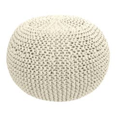 DIY Crochet & Knit Kit Zpagetti Pouf Vanilla Cream White