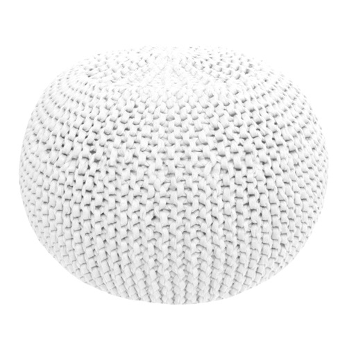 White woven pouf discount