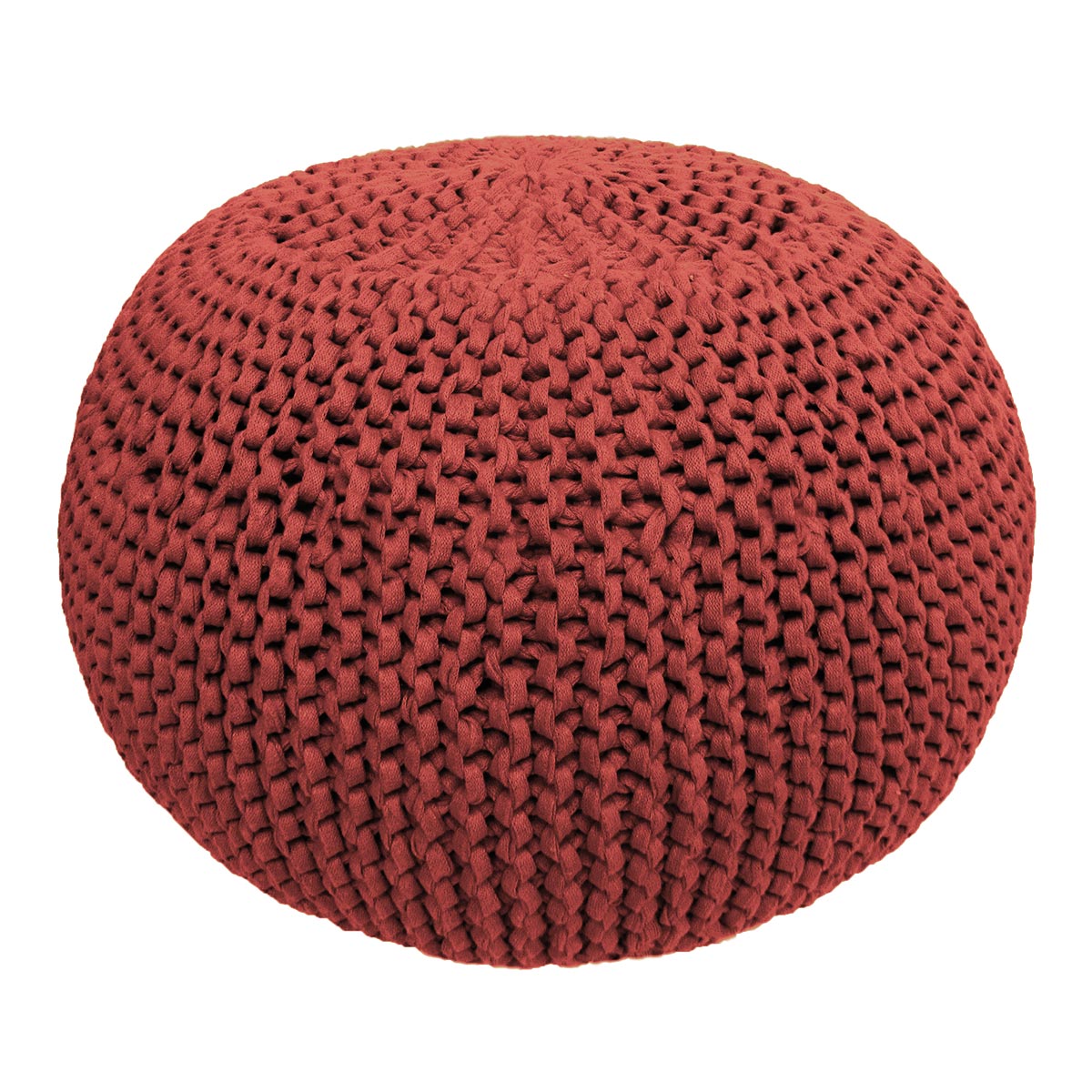 Round knit pouf shop ottoman