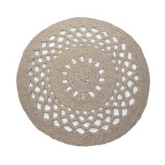 DIY Set Crochet Round Rug RibbonXL Earth Taupe