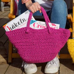 DIY Crochet Kit Avila Beachbag RibbonXL Crazy Plum