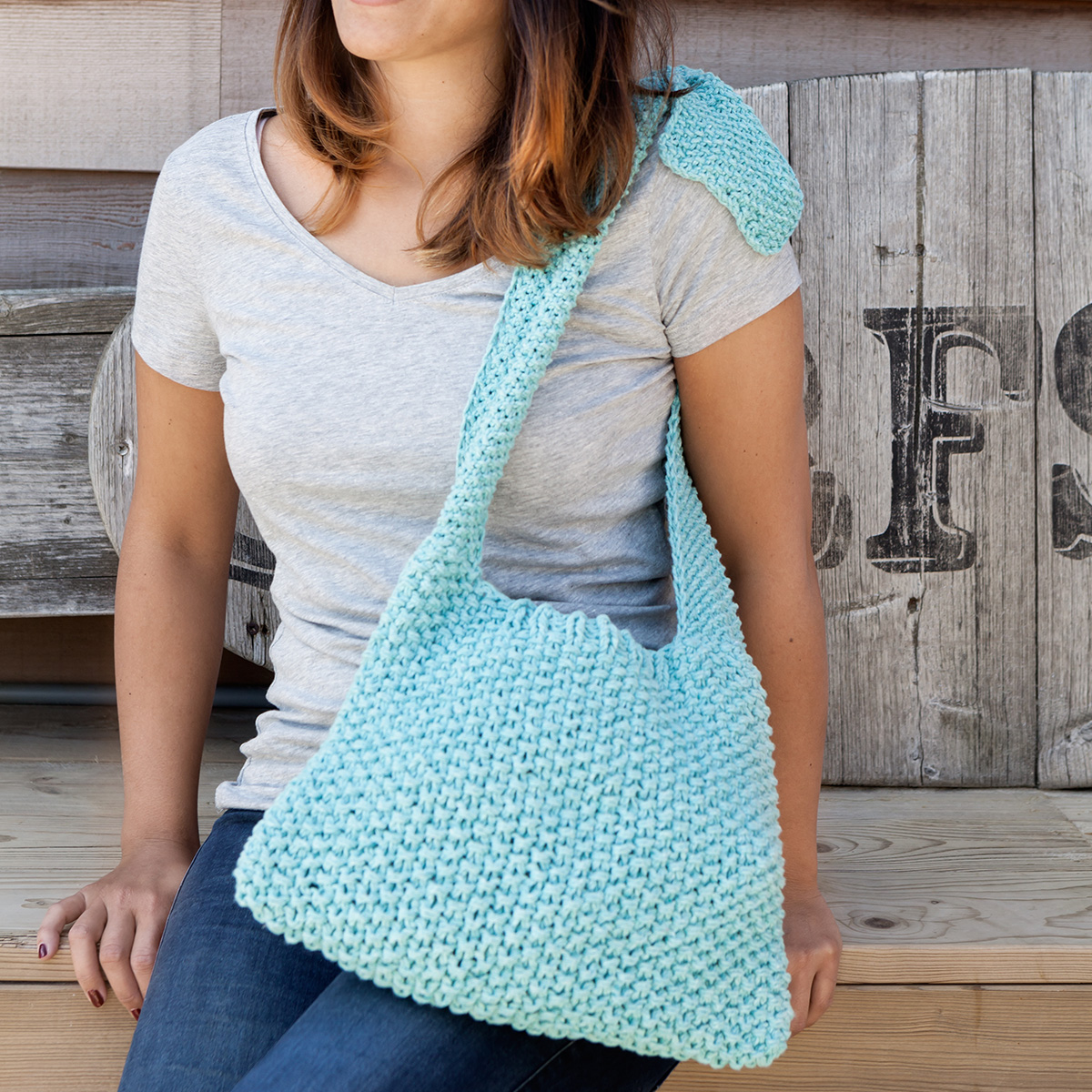 Shoulder Bag Knitted Shopping Bag Pattern DIY Knitting Pattern