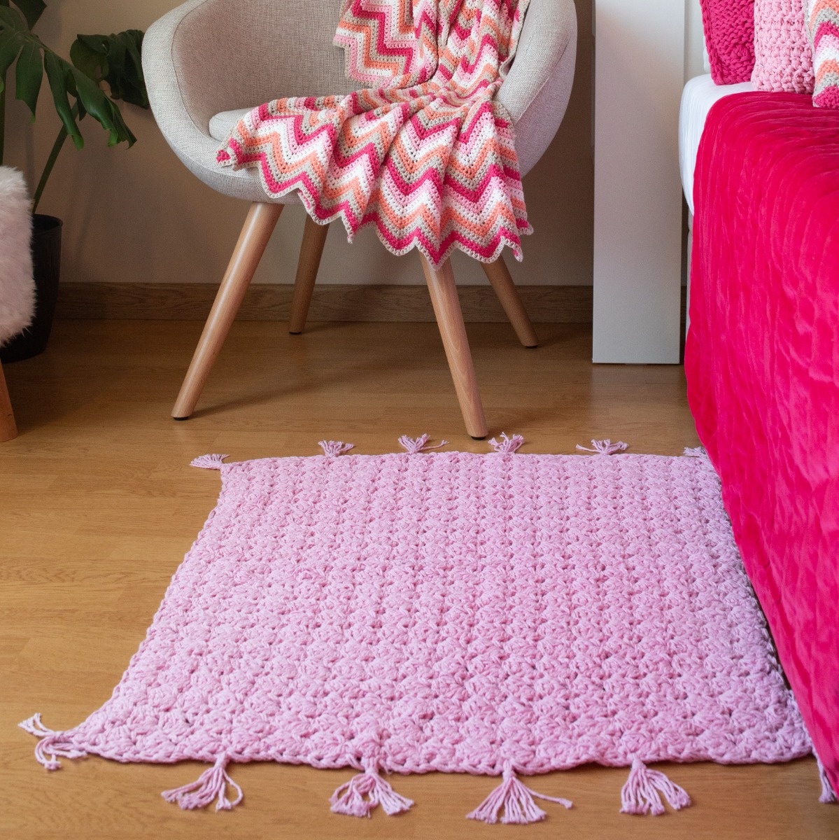 Motif Pour Tapis Au Crochet - Bande Laine Monarque Papillon 15 X 13 Cm