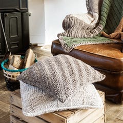 DIY Knitting Pattern RibbonXL Cushion Bulky Textures