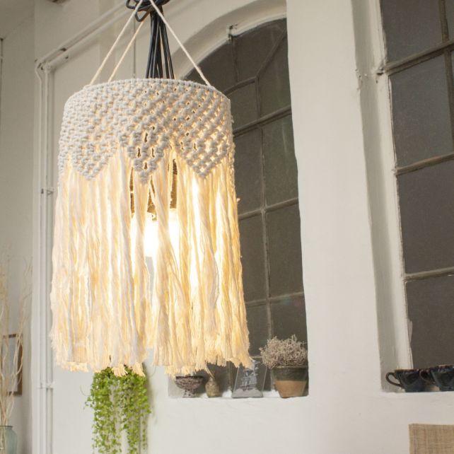 Macrame lamp diy top