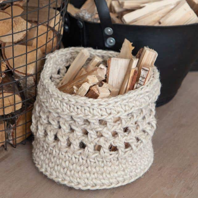 DIY Crochet Kit Jute Basket Melilla