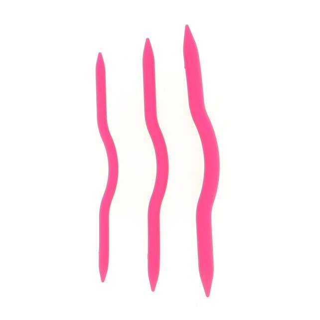 Cable needles curved set of 3 - pink