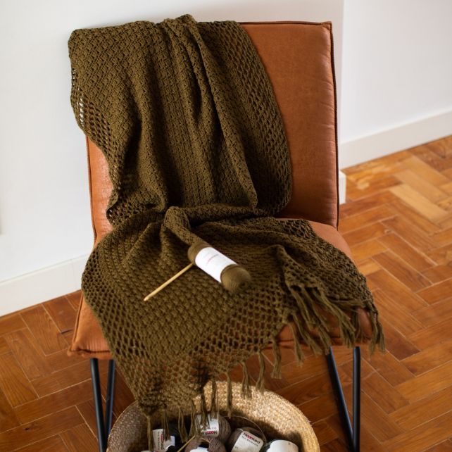 DIY Crochet Kit Cipressa Boho Throw Blanket Autunno