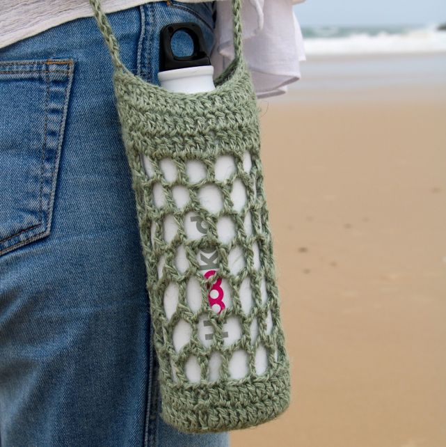 DIY Kit de Crochet Bolsa para Botella de Agua Bogotá Serenity Mint