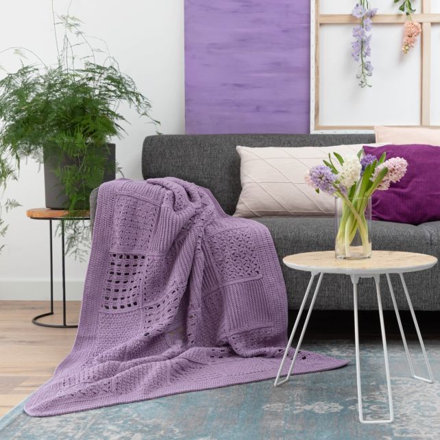 DIY Häkelset Gehäkelte Decke San Francisco - Lavender