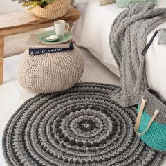 DIY Crochet Island Rug Kit RibbonXL Silver Grey