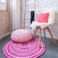 DIY Crochet Island Rug Kit RibbonXL Crazy Plum