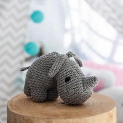 DIY Crochet Kit Rhino Dex Eco Barbante Gris