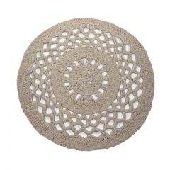 DIY Set Crochet Round Rug RibbonXL Earth Taupe