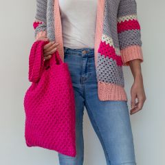 DIY Knitting Pattern Tote Bag Málaga