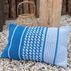 DIY Crochet Kit Rectangular Cushion Danderyd - Blue