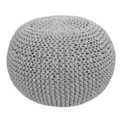 DIY Knitting Kit RibbonXL Pouf Silver Grey