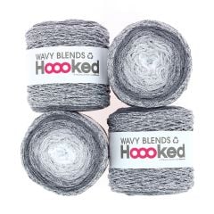 Wavy Blends Silver White set 4 bollen