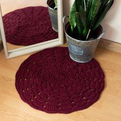 DIY Crochet Kit RibbonXL Mandala Rug Maroon Rust
