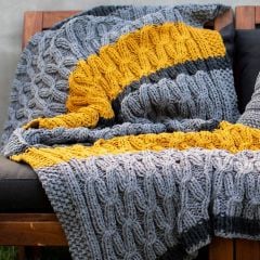 DIY Knitting Pattern Cable Blanket Sagres