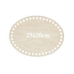 Houten Geperforeerde Ovale Basis 25x20 cm