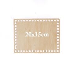Houten Geperforeerde Rechthoekige Basis 20x15 cm