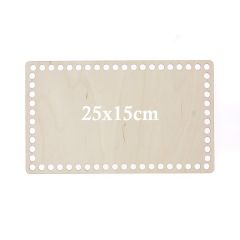 Houten Geperforeerde Rechthoekige Basis 25x15 cm