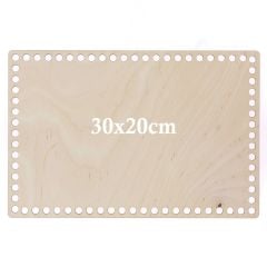 Houten Geperforeerde Rechthoekige Basis 30x20 cm