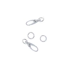 Set of 2 Small Snap On Swivel Musketon Hook  