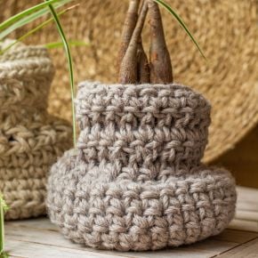 DIY Crochet Pattern Jute Basket Santos