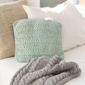 DIY Kit Coussin au crochet RibbonXL « Early Dew »