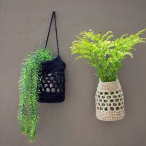 DIY Patrón Gratis De Ganchillo Cestas De Plantas