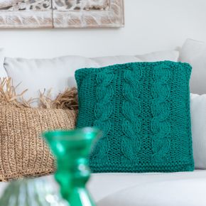 DIY Patrón De Tejer Cable Cushion