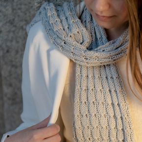 DIY Knitting Kit Scarf SpringBell Grey