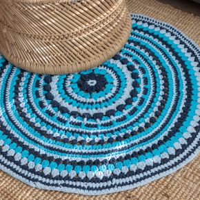 DIY Häkelset Island Teppich RibbonXL Sea Blue