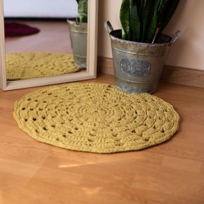 Tapis Mandala à faire soi-même au crochet RibbonXL Ocre épicé
