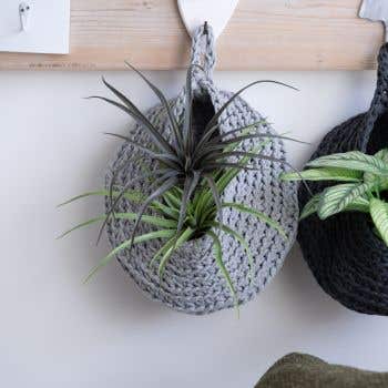 DIY Crochet Kit Storage Bag Grey
