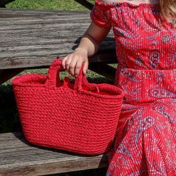 DIY Crochet Kit Shopper Lipstick Red