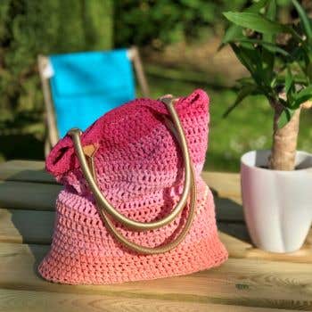 DIY Crochet Kit Tote Bag Menorca Pink