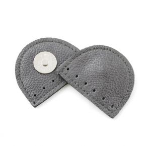 Cierre de bolso magnético de cuero gris