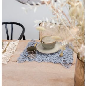 DIY Makramee-Set Tischset Ponza Grey Mist