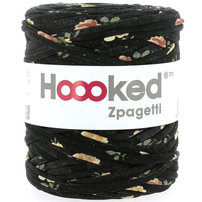 Zpagetti Cotton Yarn Black Flowers