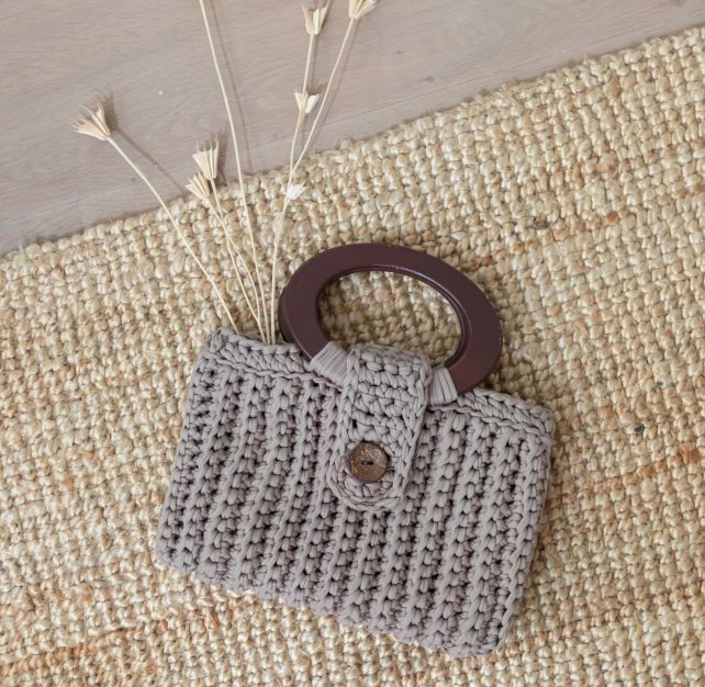 DIY Haakpakket Zpagetti tas Vienna Taupe Bruin