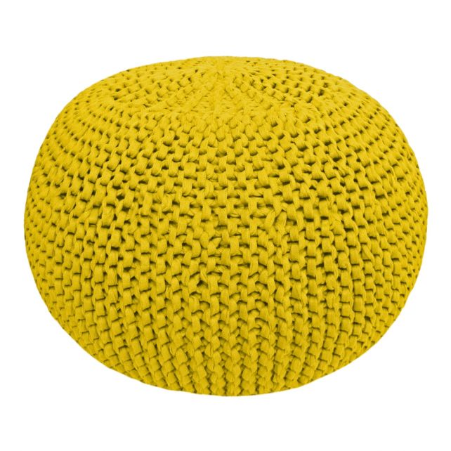 DIY Knitting Kit RibbonXL Pouf Spicy Ocre
