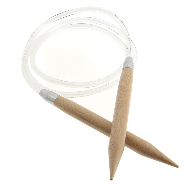 Rundstricknadeln aus Holz 15 mm - 130 cm