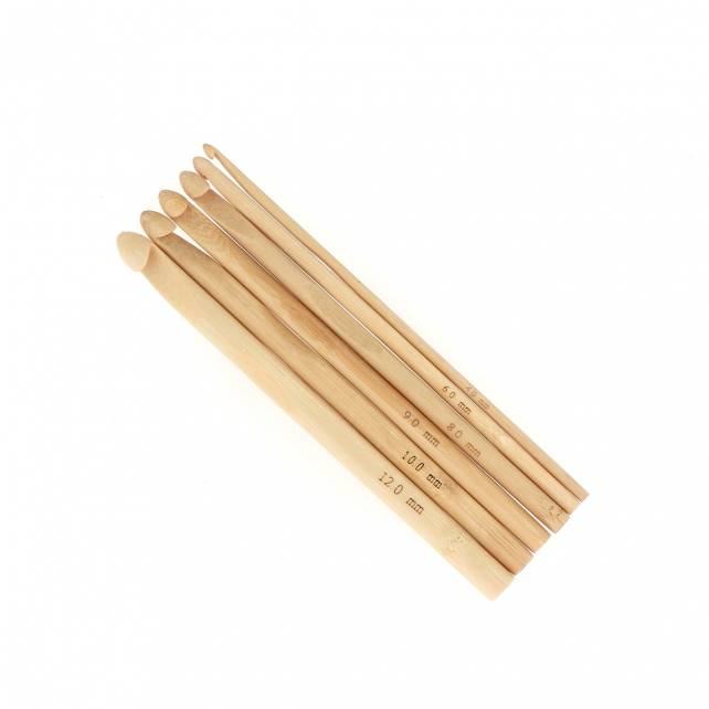 Bamboo Crochet needle set (12-10-9-8-6-4)