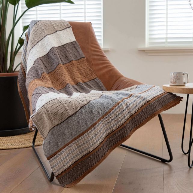 DIY kit de crochet Couverture Amsterdam - Caramel
