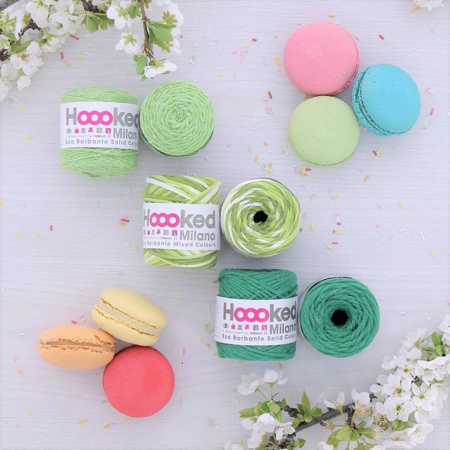 Garn-Set 6 Knäuel Eco Barbante Matcha Macarons